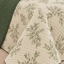 Ver imagem 4 de Kit Cobre Leito Floratta Casal Percal 150 Fios Dupla Face Estampado Colcha 3 Peças Floral Verde