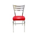 Ver imagem 3 de Conjunto 4 Cadeiras de Cozinha com Reforço Cromada Assento Grosso Cor Vermelho Poltronas do Sul 1722