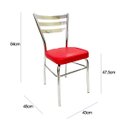 Ver imagem 4 de Conjunto 4 Cadeiras de Cozinha com Reforço Cromada Assento Grosso Cor Vermelho Poltronas do Sul 1722