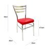 Conjunto 4 Cadeiras de Cozinha com Reforço Cromada Assento Grosso Cor Vermelho Poltronas do Sul 1722 - 4