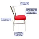 Ver imagem 2 de Conjunto 4 Cadeiras de Cozinha com Reforço Cromada Assento Grosso Cor Vermelho Poltronas do Sul 1722