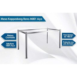 Conjunto: Mesa de Cozinha Reno c/ Tampo de Vidro 150cm + 6 Cadeiras Nápoles Cromada/Nude - - 2