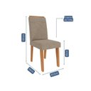 Ver imagem 2 de Kit 8 Cadeiras para Sala de Jantar Estofadas Tais Bege/Cinamomo