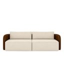 Ver imagem 2 de Sofá Living Sala de Estar Abel 220cm Bipartido Pés de Madeira Pu/veludo Marrom/bege Claro G33 - Gran