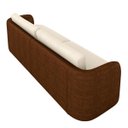 Ver imagem 7 de Sofá Living Sala de Estar Abel 220cm Bipartido Pés de Madeira Pu/veludo Marrom/bege Claro G33 - Gran