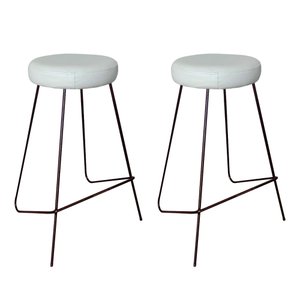 Kit 2 Banqueta Banco Aço Média Cozinha Bar Balcão 63cm Bege