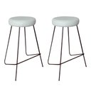 Ver imagem 1 de Kit 2 Banqueta Banco Aço Média Cozinha Bar Balcão 63cm Bege