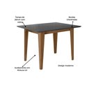 Ver imagem 2 de Mesa para Sala de Jantar 120cm Retangular Tampo Chanfrado Kate Poliman Carvalho com Grafite