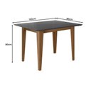 Ver imagem 3 de Mesa para Sala de Jantar 120cm Retangular Tampo Chanfrado Kate Poliman Carvalho com Grafite