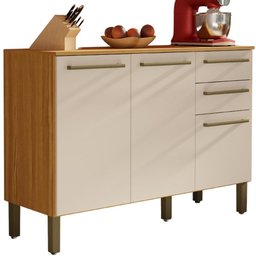 Balcão de Cozinha com Tampo 3 Portas 2 Gavetas Carmenere 100% Mdf - 2