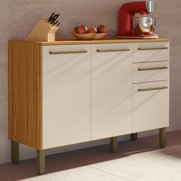 Balcão de Cozinha com Tampo 3 Portas 2 Gavetas Carmenere 100% Mdf - 7