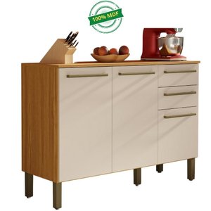 Balcão de Cozinha com Tampo 3 Portas 2 Gavetas Carmenere 100% Mdf