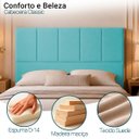 Ver imagem 2 de Cabeceira Classic Casal 140cm para Quarto Cama Decorativa Moderna Elegante Suede Azul Turquesa
