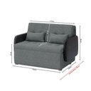 Ver imagem 6 de Sofá Cama 2 Lugares Casal 1,30 Mts Pompeia Sissy Matrix Cor:Facto Preto + Napoli Cinza