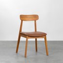 Ver imagem 6 de Conjunto Mesa de Jantar Square Redonda Bétula - 88cm + 2 Cadeiras Nord Encosto Madeira - Cognac Abra
