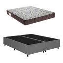 Ver imagem 1 de Cama Base Queen Bipartido Cinza Colchão Iso 150 D45 - Ortobom