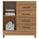 Ver imagem 3 de Guarda Roupa Casal Vizanno 10 Portas com Cômoda Montevideu com Pés Amêndola Touch - Demóbile