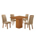 Ver imagem 2 de Mesa de Jantar Eloise 90cm Tampo MDF Laminado Canto Copo com 4 Cadeiras Lorena