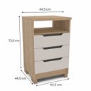 Ver imagem 3 de Kit 2 Mesas de Cabeceira 3 Gavetas 100% MDF Barcelona Bege