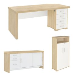 Conjunto Escritório: Mesa 6213 + Balcão 6206 +armário 6207 - 2