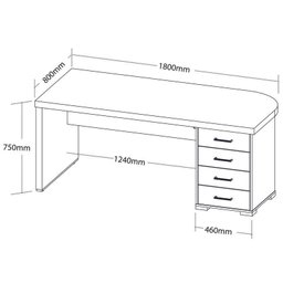 Conjunto Escritório: Mesa 6213 + Balcão 6206 +armário 6207 - 5