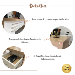 Conjunto Escritório: Mesa 6213 + Balcão 6206 +armário 6207 - 4