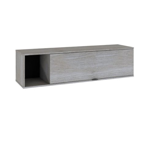 Armário Aéreo com Nicho e Porta Basculante 35x135x35cm Wlnp135 Snow - Preto