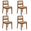 Ver imagem 1 de Kit 4 Cadeiras Sextavada Bari Freijó/corino Bege - Móveis Arapongas Freijó/corino Bege