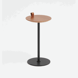 Mesa de Apoio Halter - Tampo Carvalho - Base Aço Carbono - Altura 55cm - 2
