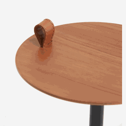 Mesa de Apoio Halter - Tampo Carvalho - Base Aço Carbono - Altura 55cm - 4