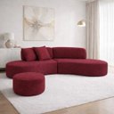 Ver imagem 3 de Sofá e Puff Orgânico Virginia 200cm Sala Suede: Bordô