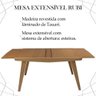 Mesa de Jantar Extensivel 133 ou 185 Cm Madeira Pinhao Nacc Pinhao - 5