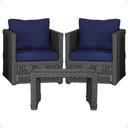 Ver imagem 1 de Mesa e 2 Poltronas Madri Corda Náutica Estofado 10 Trama Preto