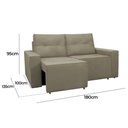 Ver imagem 2 de Sofá Retrátil Polo 1,80m Confortavel para Sala Suede Herrero:cappuccino