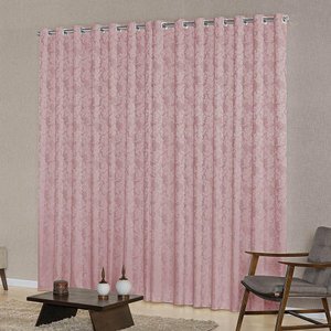 cortina sala jacquard tecido semi blackout rose 2,00x1,80