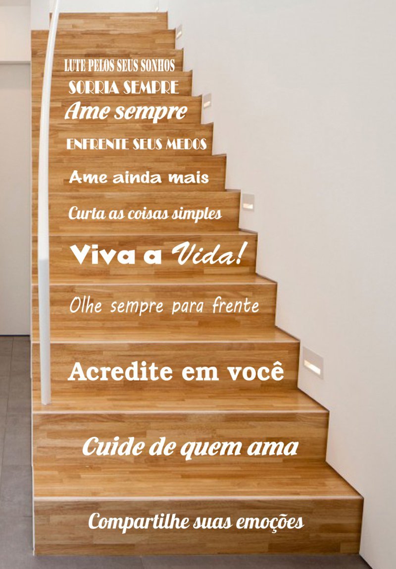 Adesivo Decorativo de Para Escada ou Parede Frase Potencial, Garra - 2