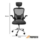 Ver imagem 6 de Cadeira de Escritório Presidente Ergonômica Preta Muito Confortavável Giratório C310 Proposita