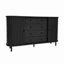 Ver mais imagens de Aparador Buffet R-637 Moderno 2 Portas 4 Gavetas MDP 150cm Preto