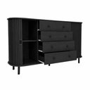 Ver imagem 2 de Aparador Buffet R-637 Moderno 2 Portas 4 Gavetas MDP 150cm Preto