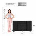 Ver imagem 5 de Aparador Buffet R-637 Moderno 2 Portas 4 Gavetas MDP 150cm Preto
