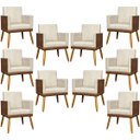 Ver imagem 1 de Kit 10 Poltrona para Recepção Lis Corino e Suede Cores