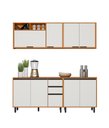 Ver imagem 1 de Kit de Cozinha Modulada 9 Portas 2 Gavetas 2mt Ravena - Freijó UV/Off Acetinado Poliman