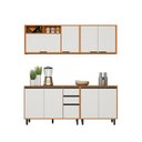 Ver imagem 1 de Kit de Cozinha Modulada 9 Portas 2 Gavetas 2mt Ravena - Freijó UV/Off Acetinado Poliman