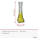 Ver mais imagens de Vaso Decorativo de Vidro Amarelo 20x6x6cm Enfeite Sala Mesa Estante Aparador