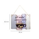 Ver imagem 5 de Quadro Decorativo de Madeira A Vida Começa com Café 25,5x30x1,5 cm - D’Rossi
