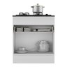 Balcão Cozinha para Cooktop 70cm com Rodapé 1 Porta 1 Gaveta Veneza Multimóveis V2118 Branco - 4