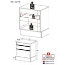 Ver imagem 3 de Balcão Cozinha para Cooktop 70cm com Rodapé 1 Porta 1 Gaveta Veneza Multimóveis V2118 Branco