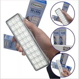 Kit 6 Luminárias Luz Lâmpada de Emergência 30 Leds - 2