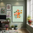 Ver imagem 2 de Quadro Decorativo Estampa de Flores 70x50cm Mold Preta