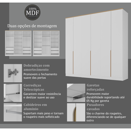 Guarda Roupa 6 Portas 4 Gavetas Logan - 9